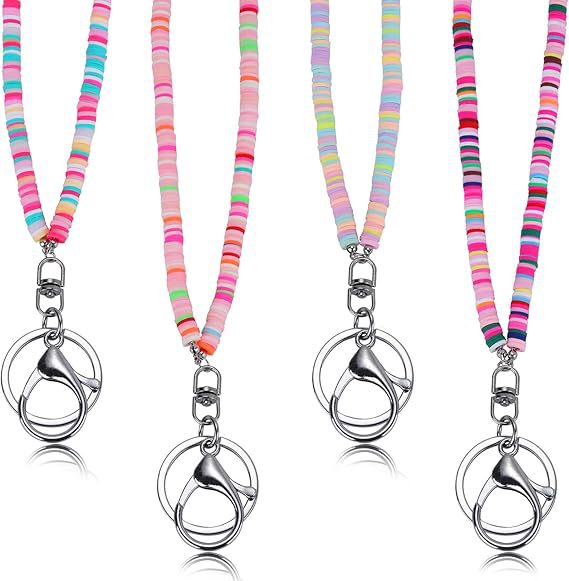 Colorful Beaded ID Badge Holder Lanyard Acalora