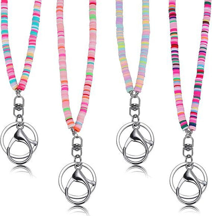 Colorful Beaded ID Badge Holder Lanyard Acalora