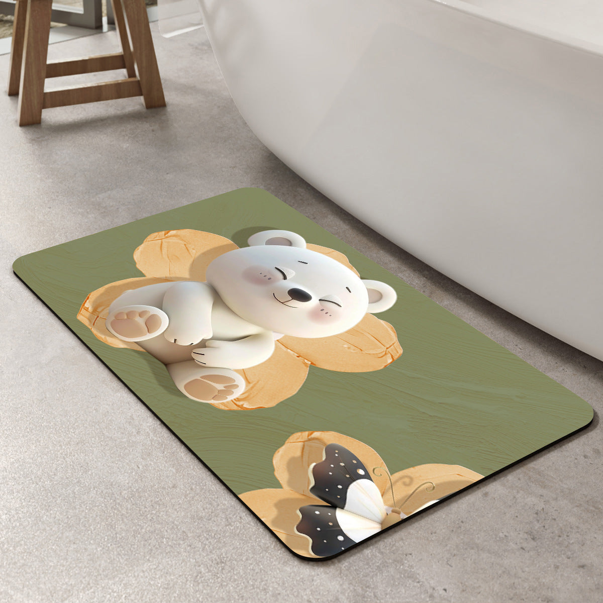 Mermaid-Themed Memory Foam Bath Mat Acalora