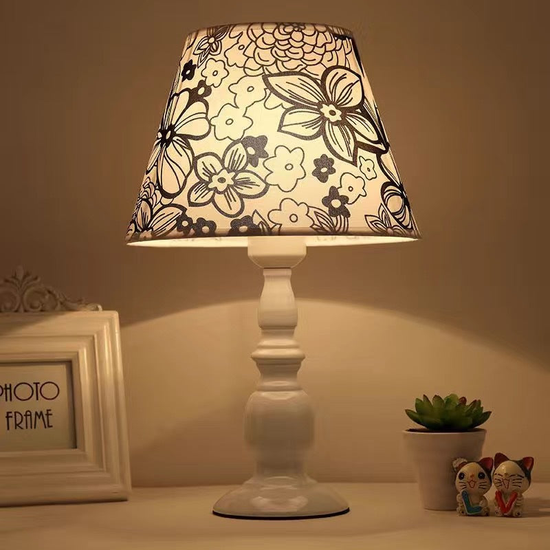 Modern Floral Print Table Lamp