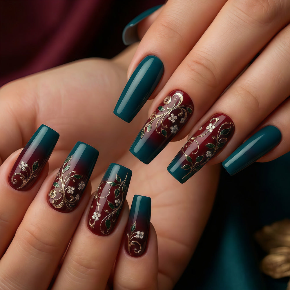 Artificial nails with elegant floral design Acalora