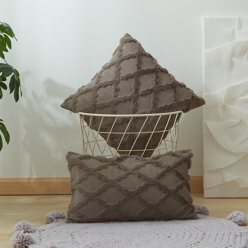 Textured Fringe Decorative Throw Pillow
