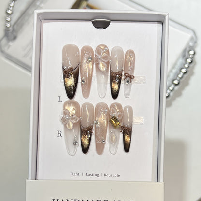 Glamorous Artistic Press-On Nail Extensions Acalora