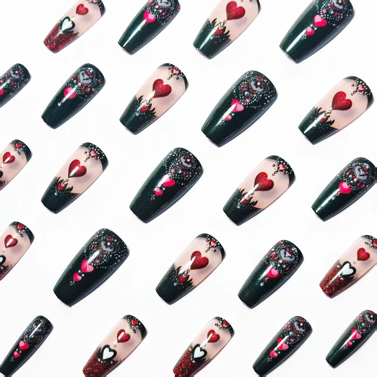 Romantic Heart-Inspired Nail Art Set Acalora