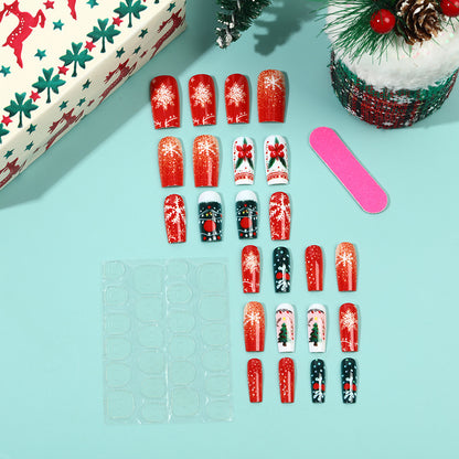 Festive artificial nails in Christmas design Acalora