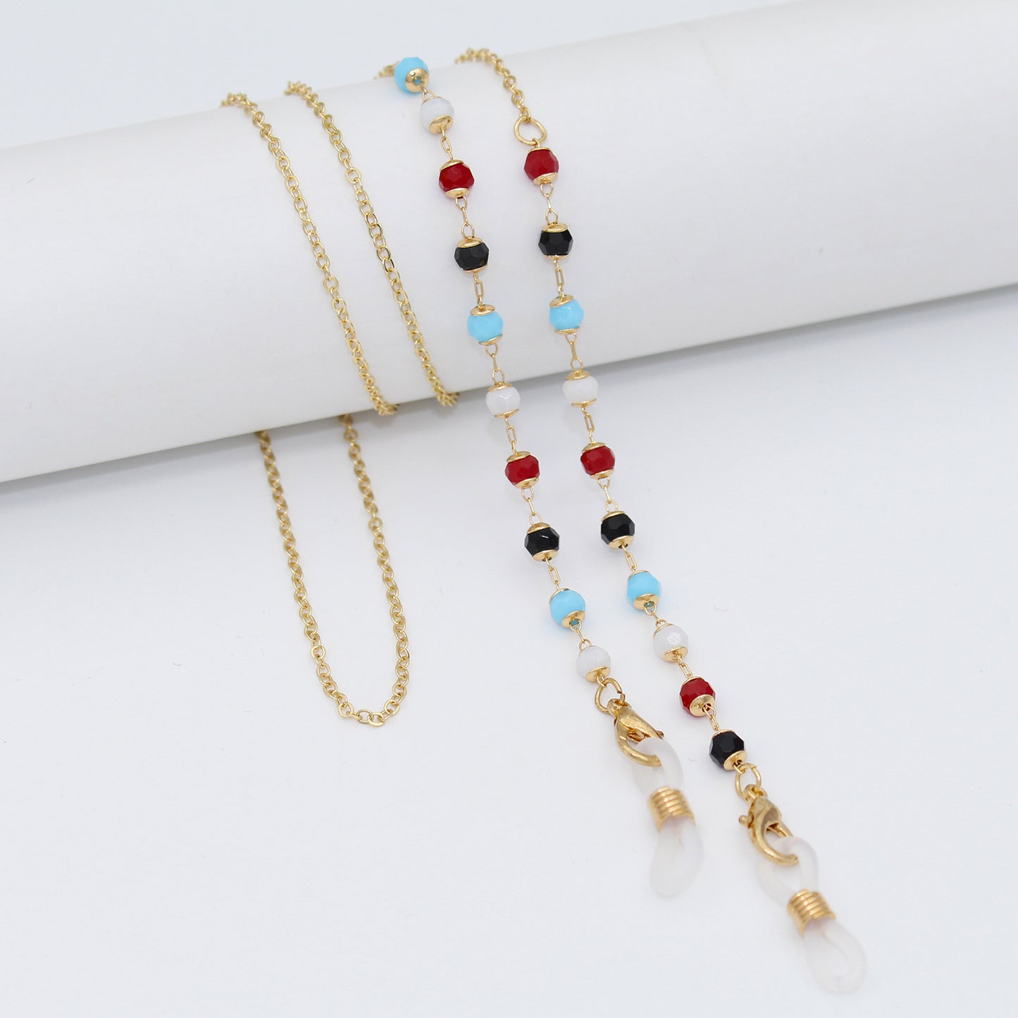 Luxe Crystal-Embellished Eyewear Chain Acalora