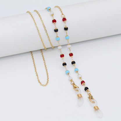 Luxe Crystal-Embellished Eyewear Chain Acalora