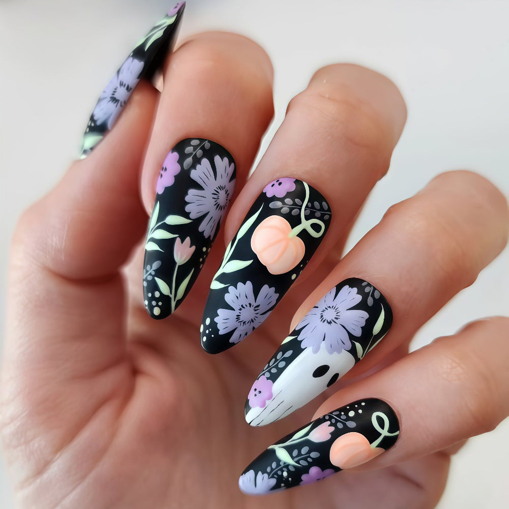 Artificial Nail Set with Creative Halloween Designs Acalora