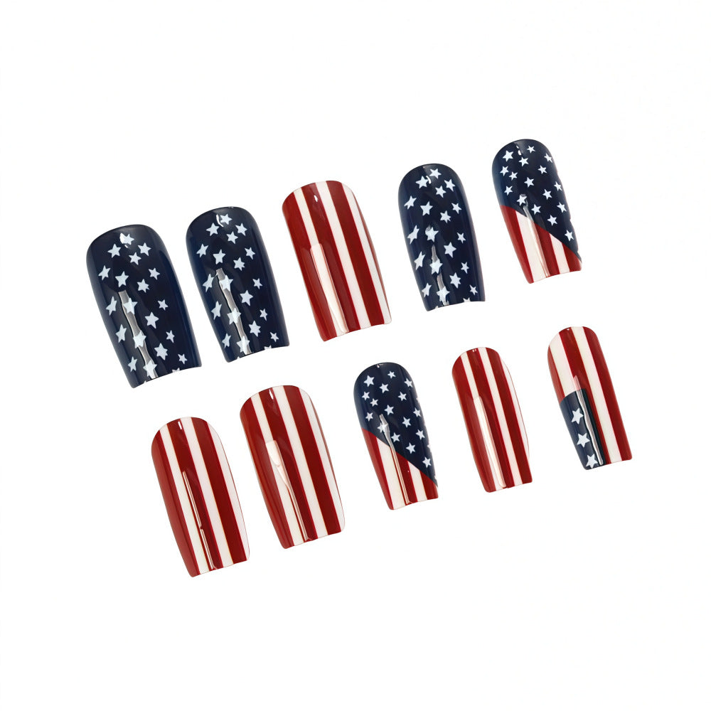 Artificial nails with American flag design Acalora