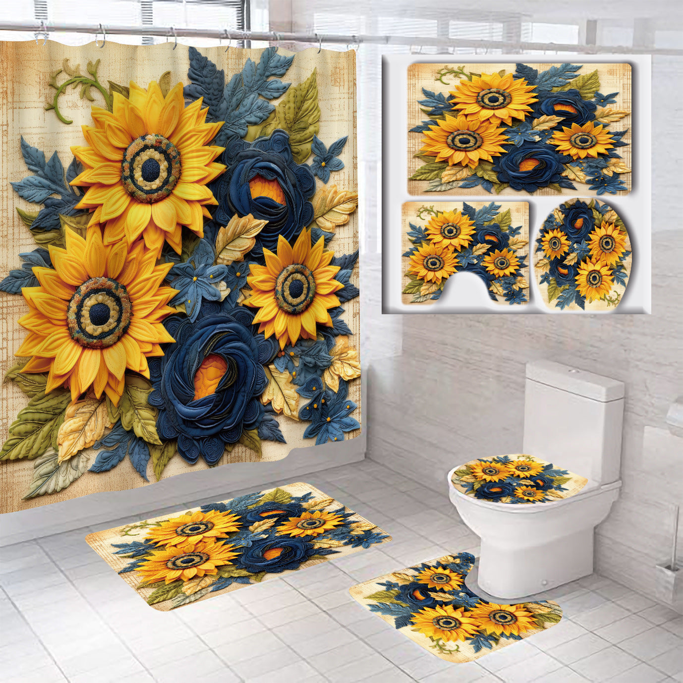 Floral Bathroom Set