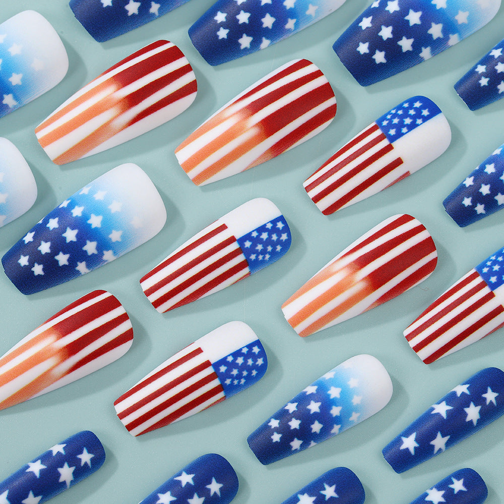 Patriotic style artificial nails Acalora