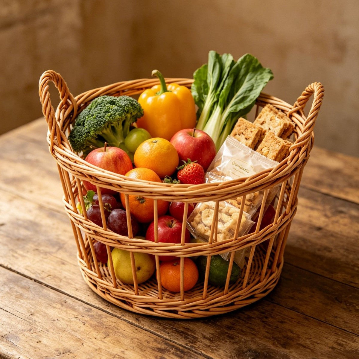 Handcrafted storage basket with weaving Acalora