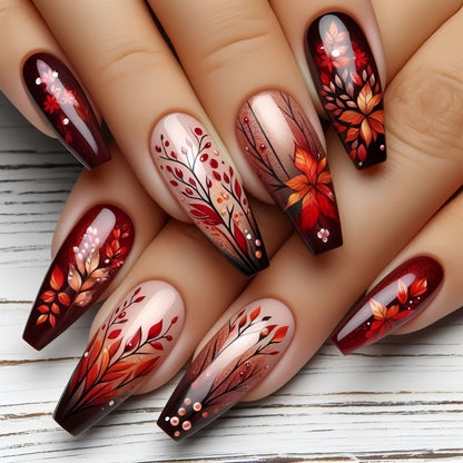 Artificial nails with floral design Acalora