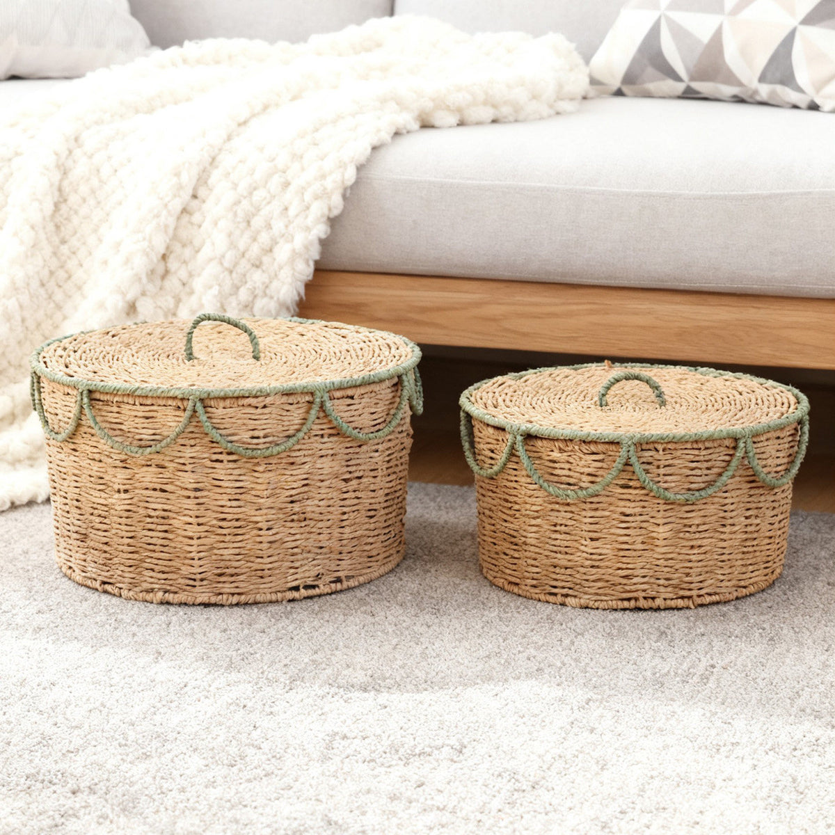 Handcrafted Vintage-Style Storage Basket Acalora