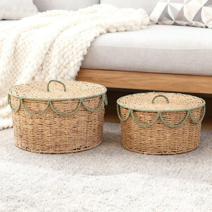 Handcrafted Vintage-Style Storage Basket Acalora