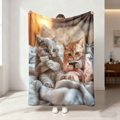 Unisex Music-Themed Fleece Blanket