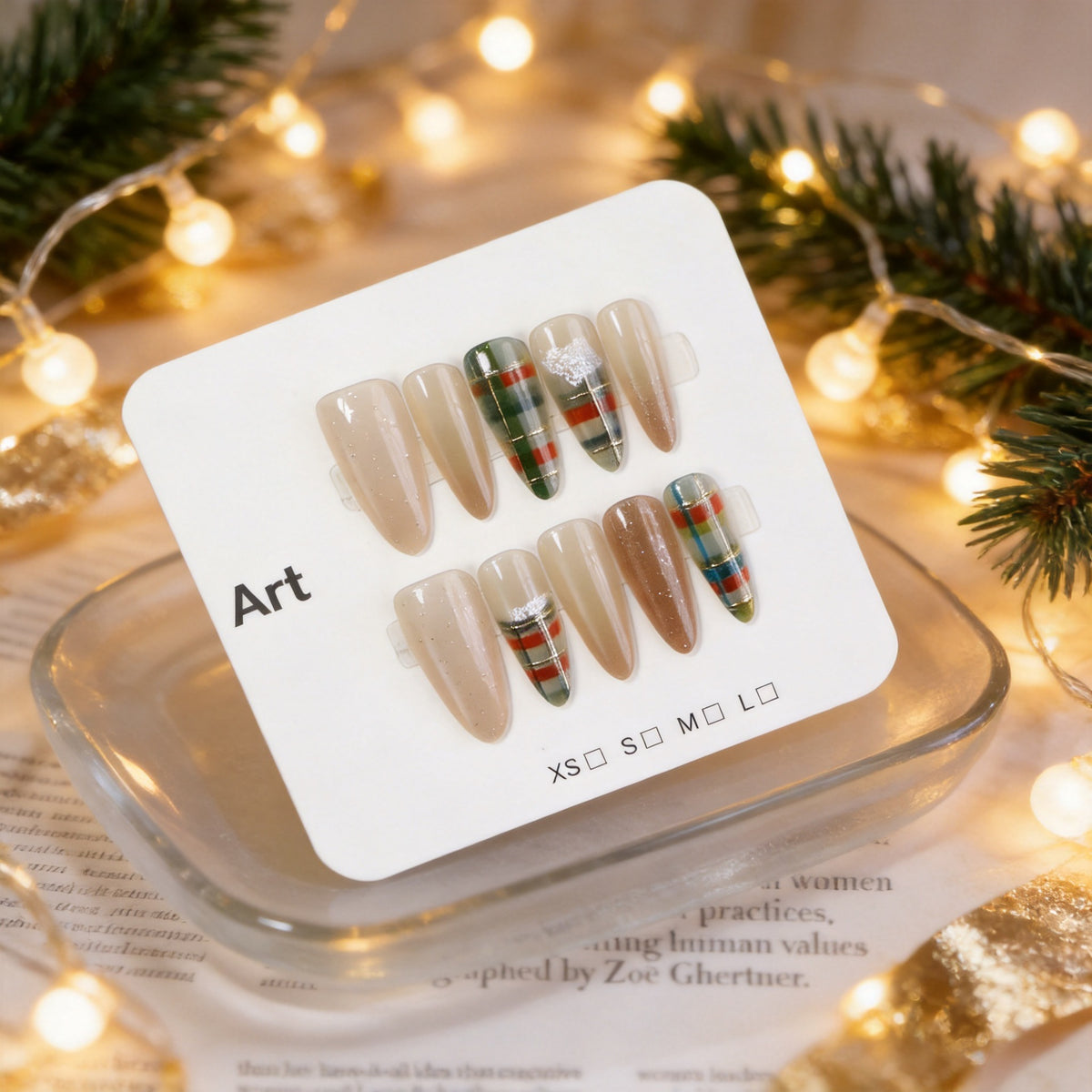 Modern Geometric Press-On Nail Set Acalora