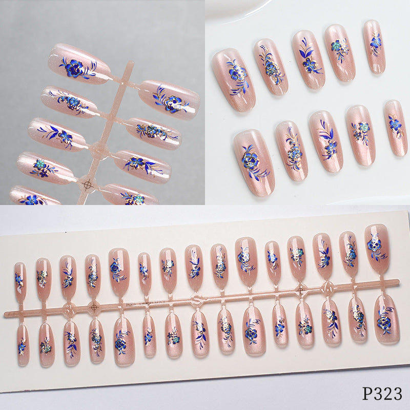 Floral Design Press-On Nail Tips Acalora