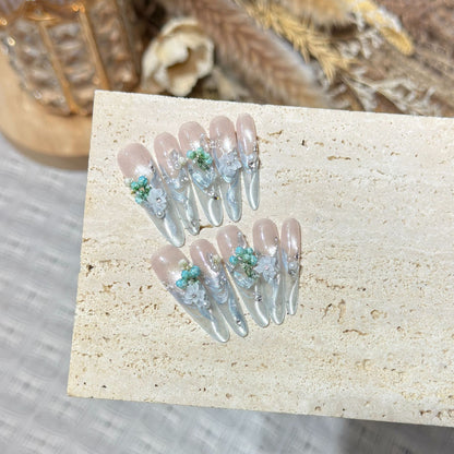 Elegant Floral Stiletto Nail Art Acalora