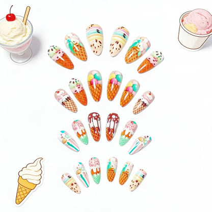 Artistic Ice Cream Cone Nail Art Acalora