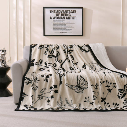 Chic Floral Pattern Throw Blanket