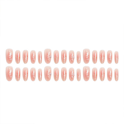 Acrylic nail set with filigree flower and glitter elements Acalora