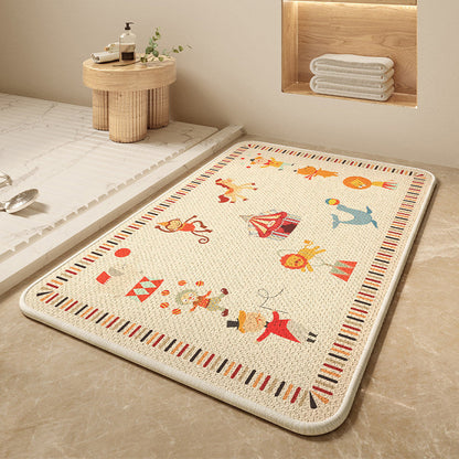 Cartoon Dog-Themed Bath Mat