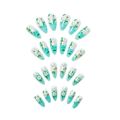 Floral Elegant Acrylic Nail Art Acalora