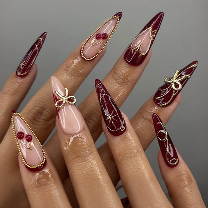 Premium Artistic Stiletto Press-On Nail Design Acalora
