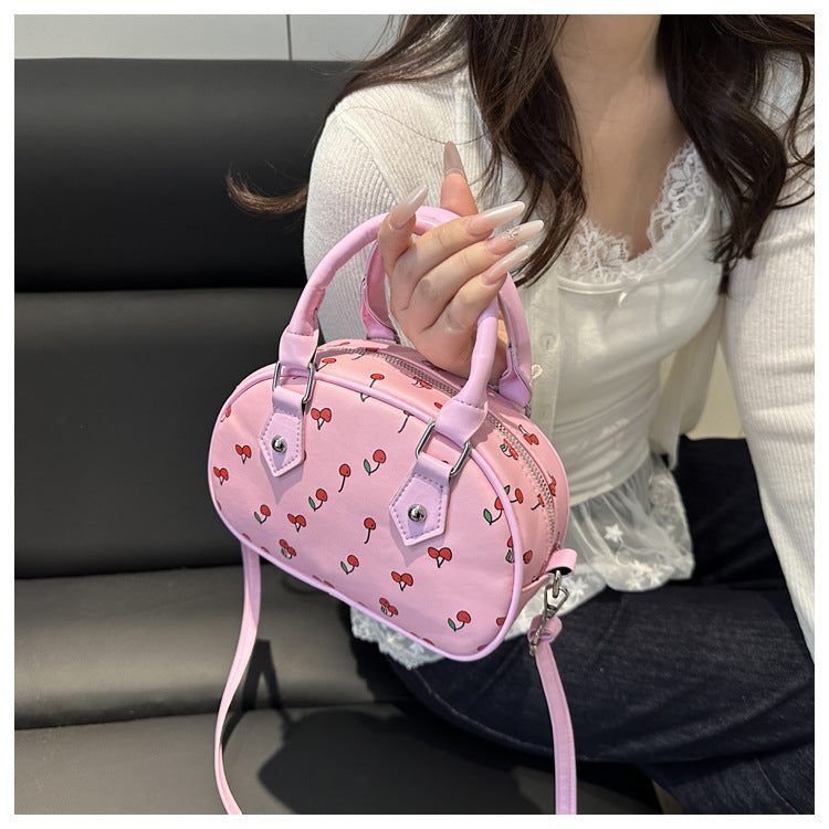Playful Cherry Print Handbag Acalora