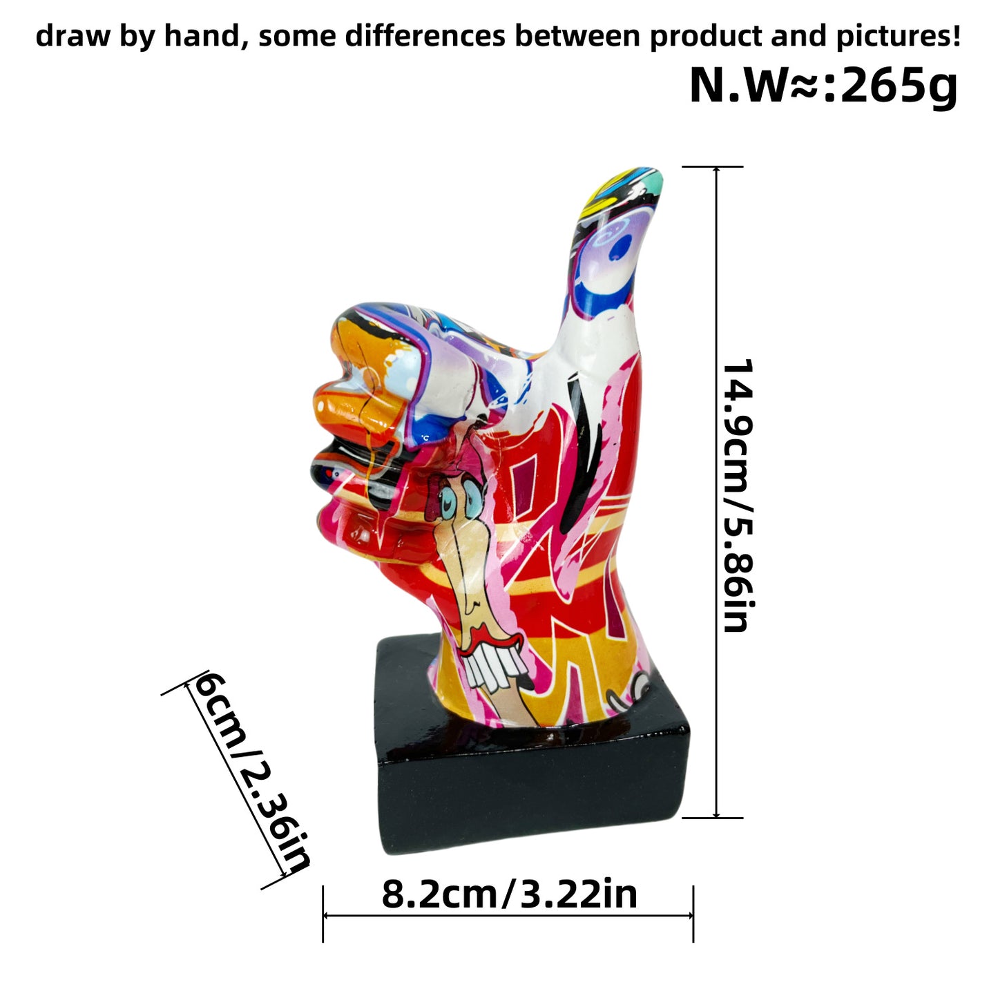 Stylish hand sculptures with colorful design Acalora
