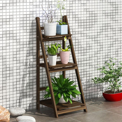 Multi-Tiered Wooden Ladder Shelf Acalora