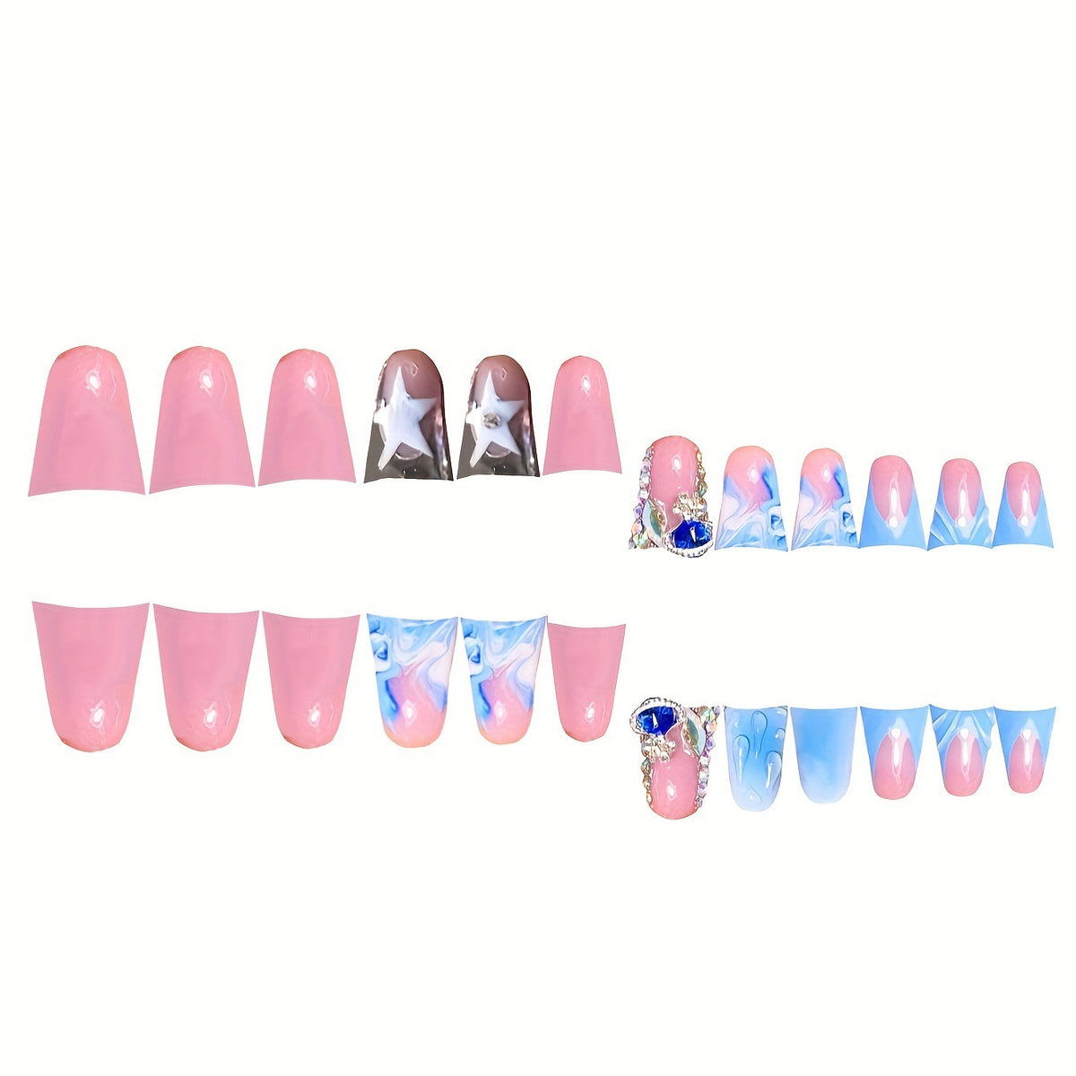 Artistic Water Droplet Press-On Nails Acalora
