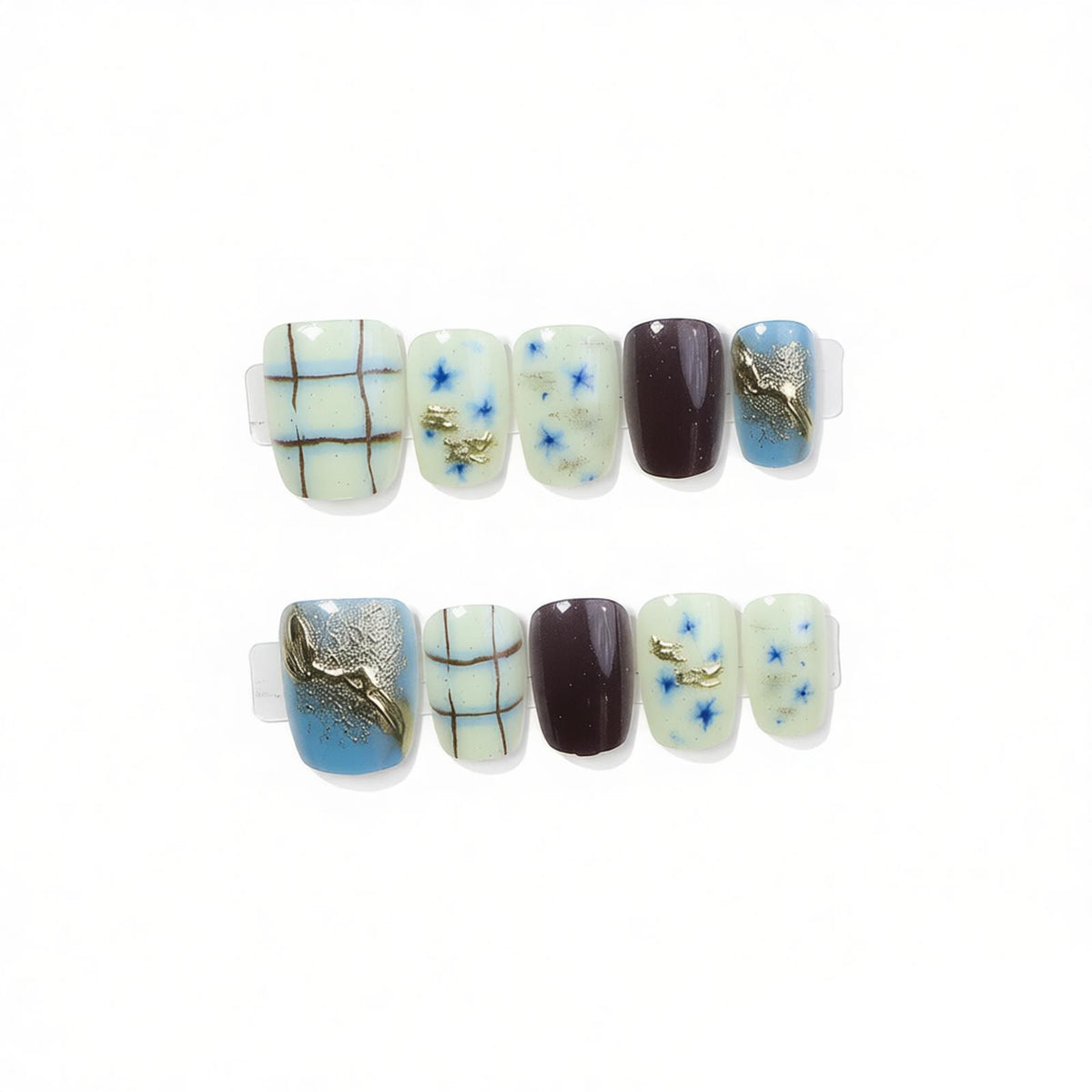 Artistic Abstract Press-On Nail Art Set Acalora