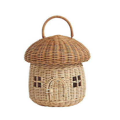 Fun Mushroom-Shaped Woven Storage Basket Acalora