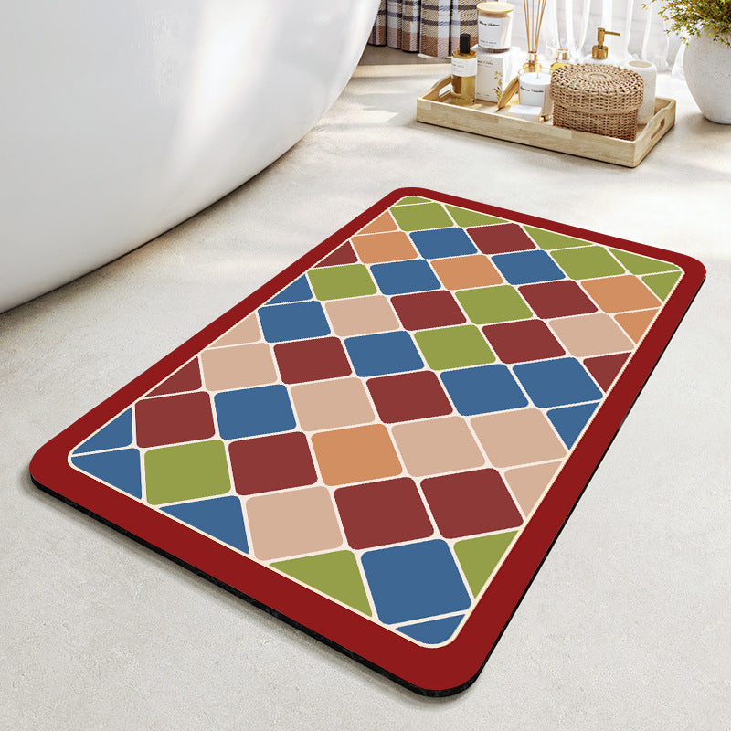 Geometric Pattern Bath Mat Acalora