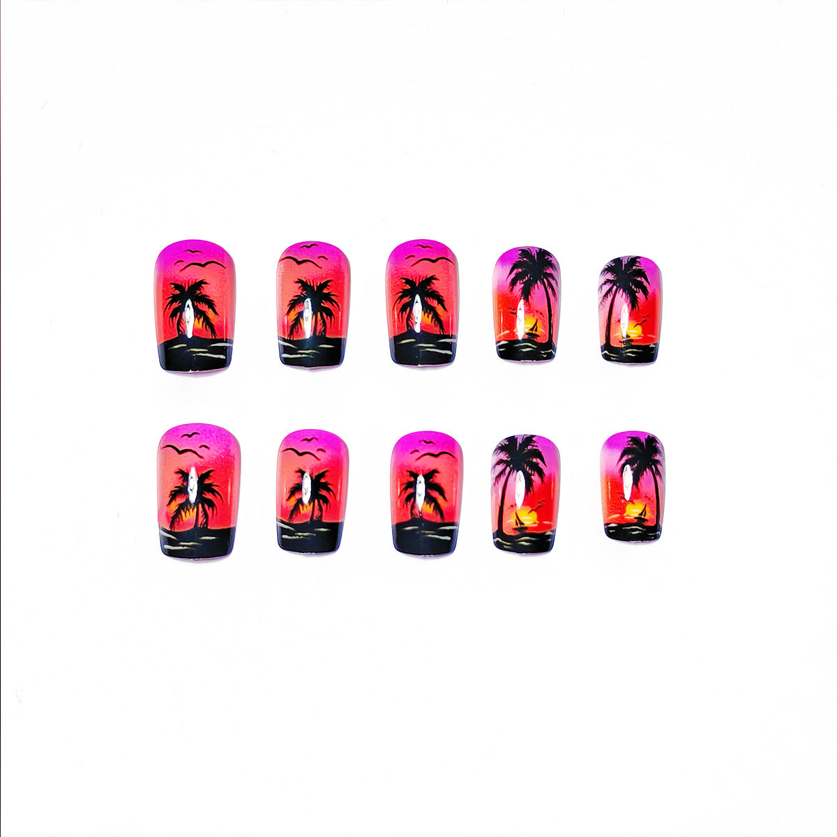 Artistic Sunset Beach Nail Art Acalora
