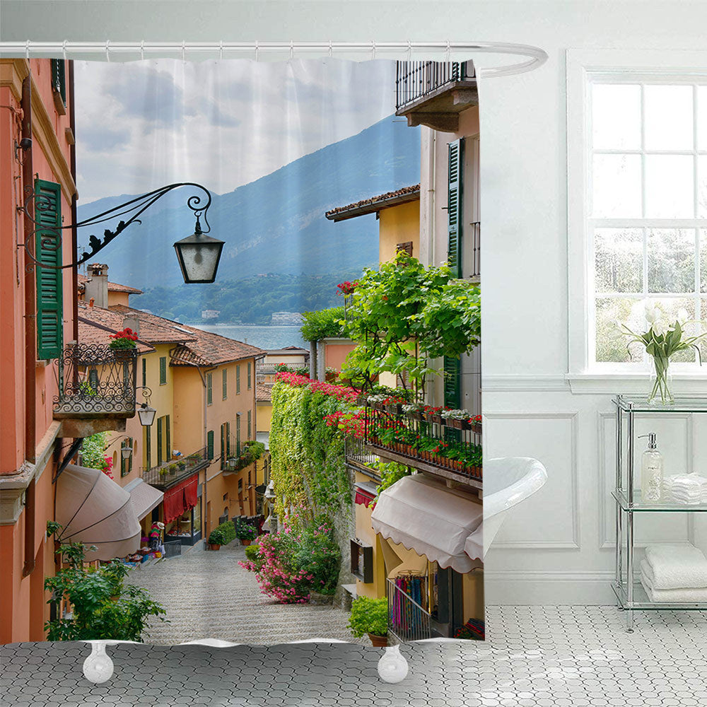 Floral Lane-Inspired Shower Curtain