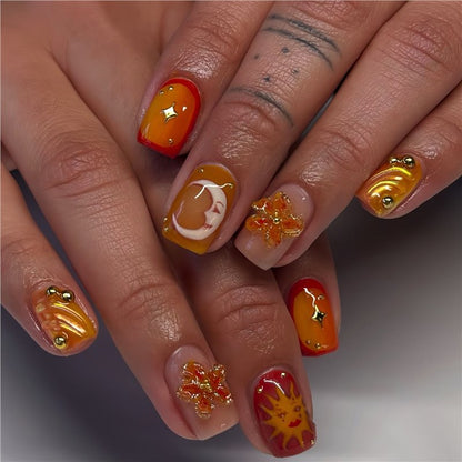 Artistic Press-On Nail Set with Premium Embellishments Acalora