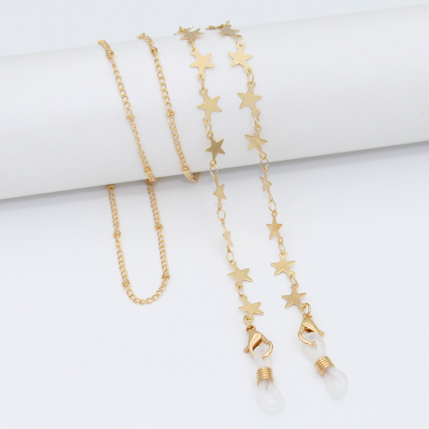 Luxe Crystal-Embellished Eyewear Chain Acalora