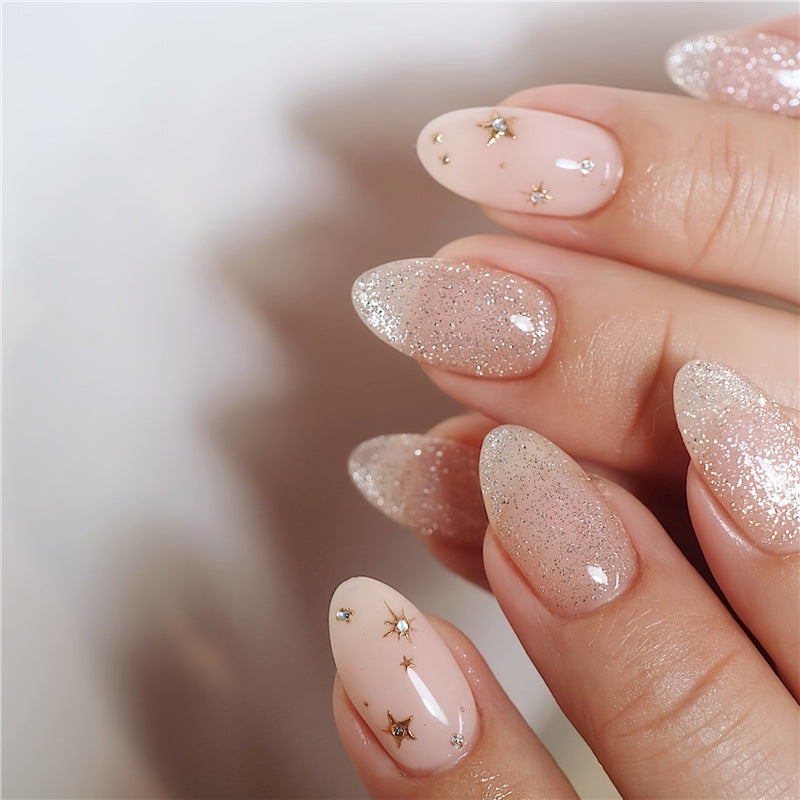 Glittering Star-Embellished Press-On Nail Art Acalora