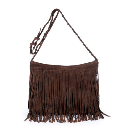 Stylish Fringe Suede Crossbody Bag Acalora