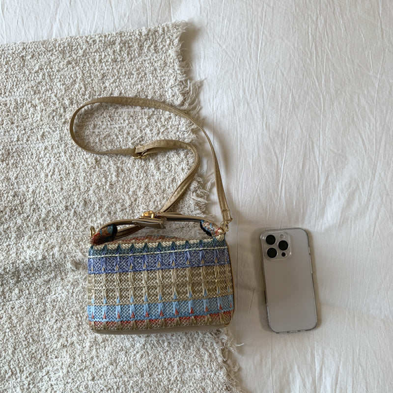 Textured Handwoven Mini Crossbody Bag Acalora