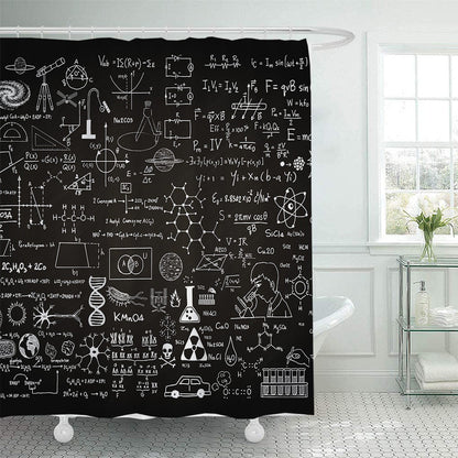 Shower Curtain with Scientific Equation Design