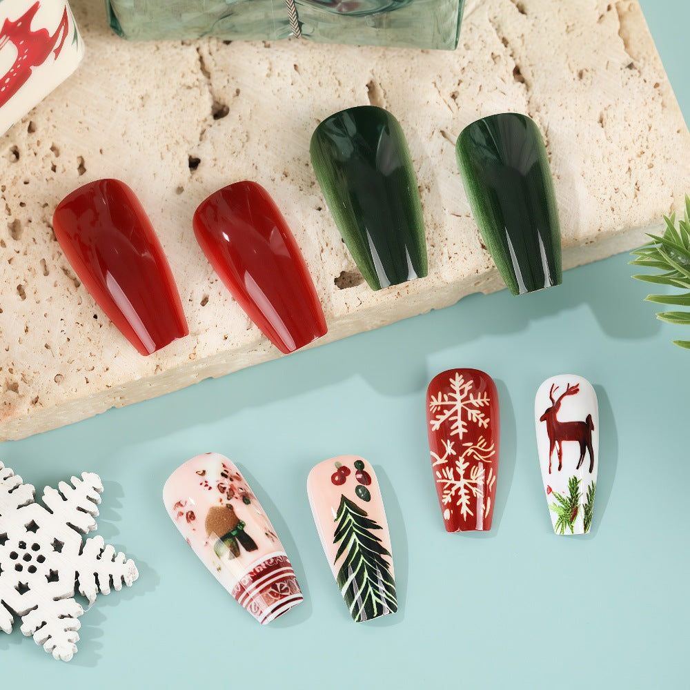 Artificial nails with festive Christmas designs Acalora