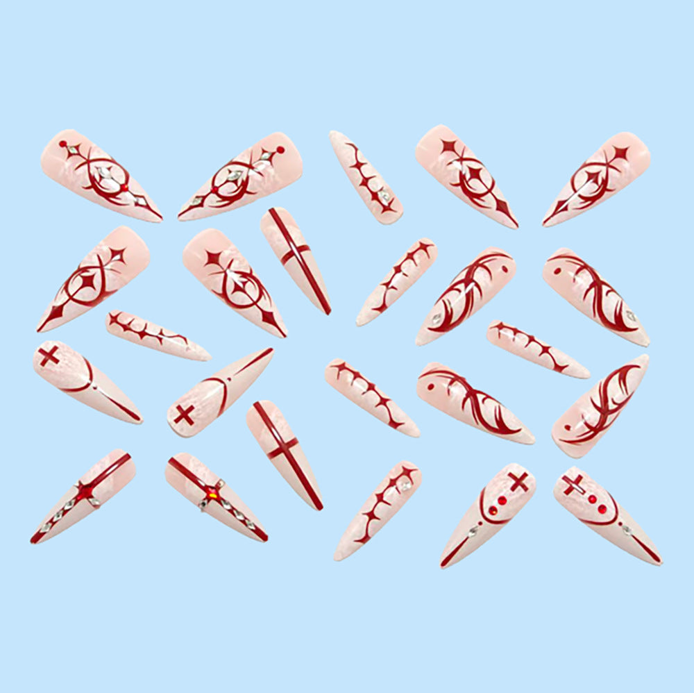 Artificial nails with elegant 3D applications and filigree design Acalora