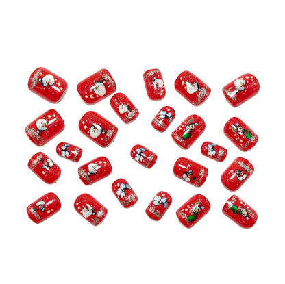 Acrylic nail set with festive Christmas designs Acalora