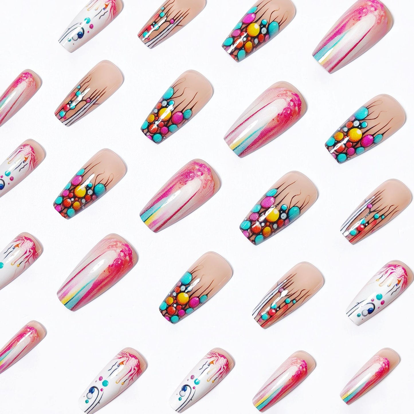 Artistic 3D Bubble Nail Art Acalora