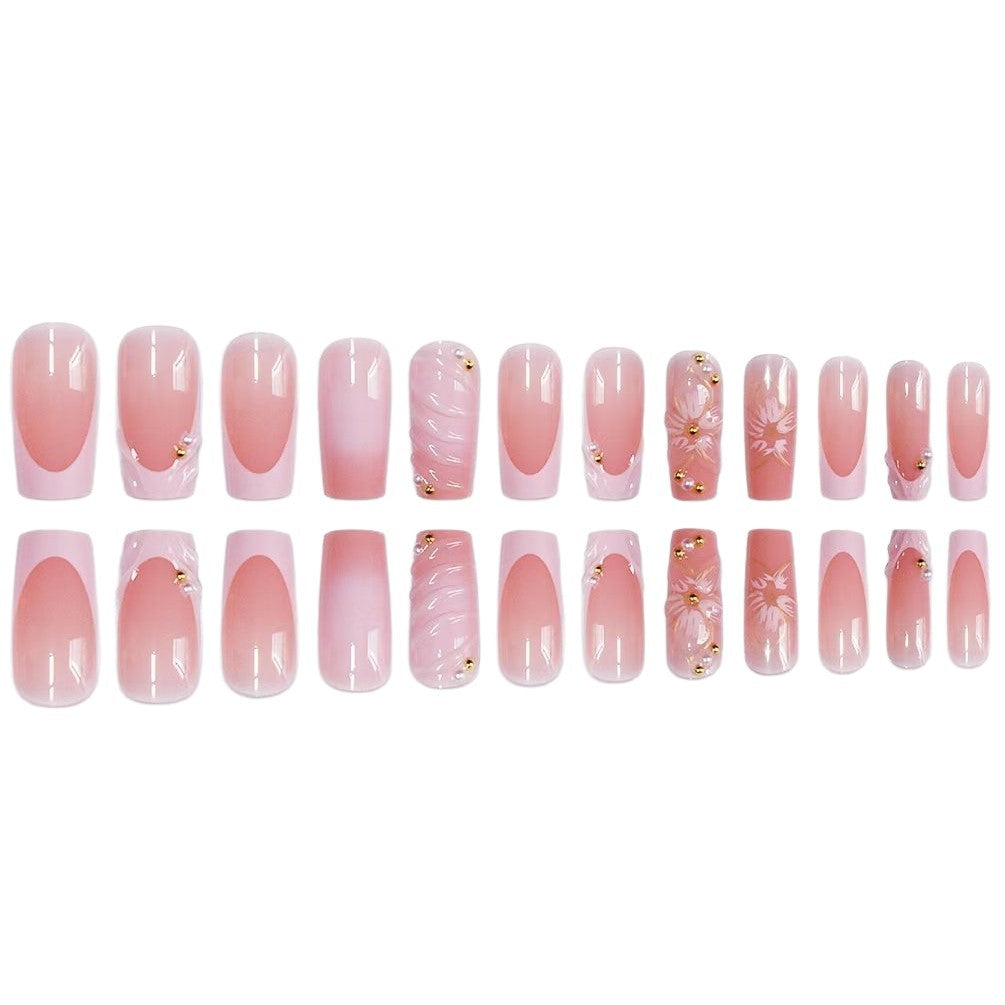 Artistic Floral Press-On Nail Extensions Acalora