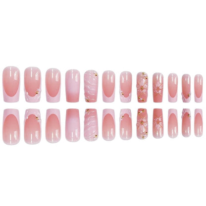 Artistic Floral Press-On Nail Extensions Acalora